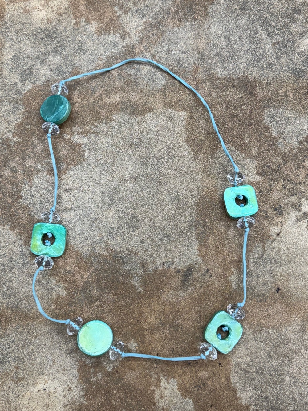 Turquoise Green Shell Bead Necklace - Women's Jewelry